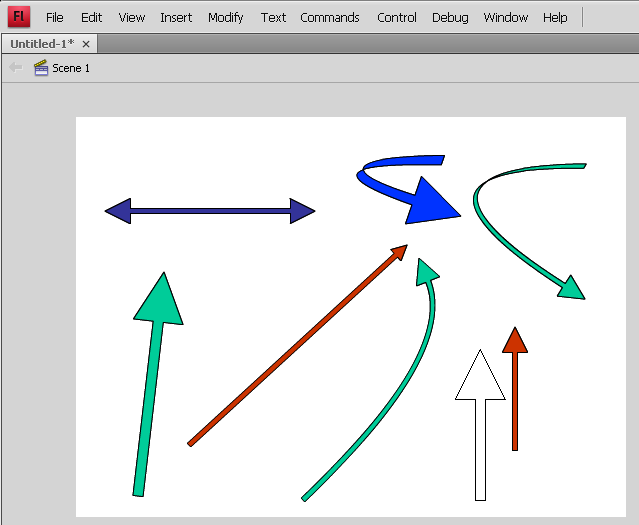 Drawing arrows in Flash Pro CS4 using the ArrowLine Tool